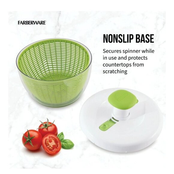 Farberware Professional Easy to Use Pump Plastic Salad Spinner 6.6 qt New - Picture 7 of 12